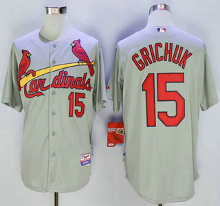 Men's St. Louis Cardinals #15 Randal Grichuk Grey Cool Base Jersey