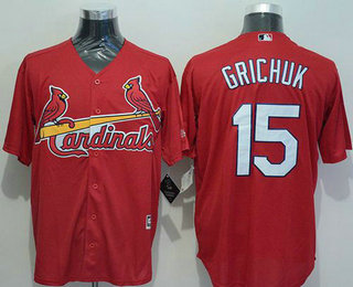 Men's St. Louis Cardinals #15 Randal Grichuk Red New Cool Base Jersey