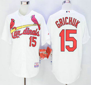 Men's St. Louis Cardinals #15 Randal Grichuk White Cool Base Jersey