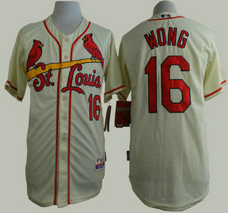 Men's St. Louis Cardinals #16 Kolten Wong Cream Jersey