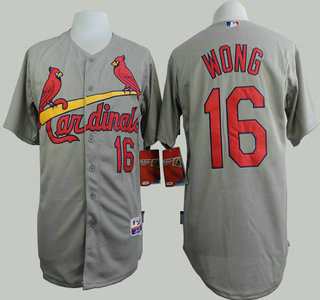 Men's St. Louis Cardinals #16 Kolten Wong Grey Jersey