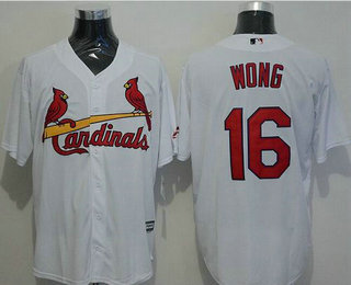 Men's St. Louis Cardinals #16 Kolten Wong White New Cool Base Jersey