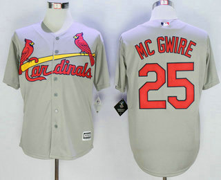 Men's St. Louis Cardinals #25 Mark McGwire Grey New Cool Base Jersey