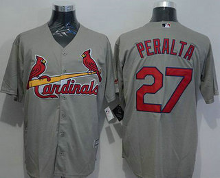 Men's St. Louis Cardinals #27 Jhonny Peralta Grey New Cool Base Jersey