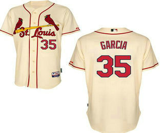Men's St. Louis Cardinals #35 Greg Garcia Cream Stitched Baseball Jersey