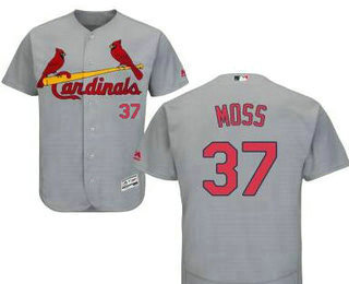 Men's St. Louis Cardinals #37 Brandon Moss Gray Road Stitched Baseball Jersey