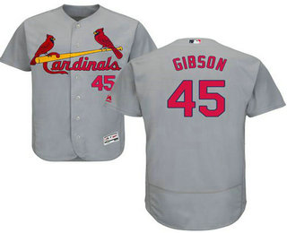 Men's St. Louis Cardinals #45 Bob Gibson Grey 2016 Flexbase Baseball Jersey