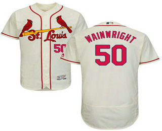 Men's St. Louis Cardinals #50 Adam Wainwright Cream 2016 Flexbase Baseball Jersey