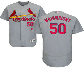 Men's St. Louis Cardinals #50 Adam Wainwright Grey 2016 Flexbase Baseball Jersey