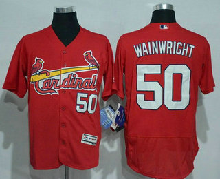 Men's St. Louis Cardinals #50 Adam Wainwright Red 2016 Flexbase Baseball Jersey