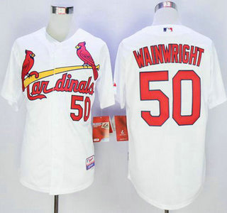 Men's St. Louis Cardinals #50 Adam Wainwright White Jersey