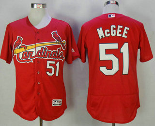 Men's St. Louis Cardinals #51 Willie McGee Retired Red Stitched MLB Flex Base Jersey