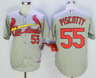 Men's St. Louis Cardinals #55 Stephen Piscotty Grey Cool Base Jersey