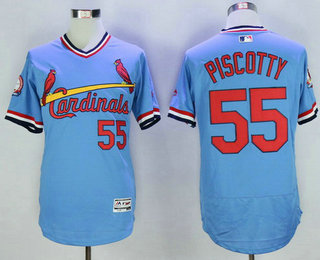 Men's St. Louis Cardinals #55 Stephen Piscotty Light Blue Pullover 2016 Flexbase Baseball Jersey