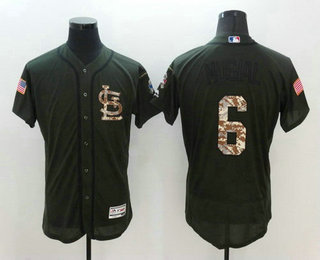 Men's St. Louis Cardinals #6 Stan Musial Retired Green Salute to Service 2016 Flexbase Baseball Jersey