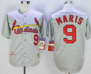 Men's St. Louis Cardinals #9 Enos Slaughter 1967 Gray Wool Mitchell & Ness Throwback Jersey
