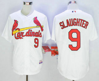 Men's St. Louis Cardinals #9 Enos Slaughter White Jersey