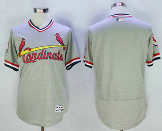 Men's St. Louis Cardinals Blank Gray Pullover 2016 Flexbase Baseball Jersey