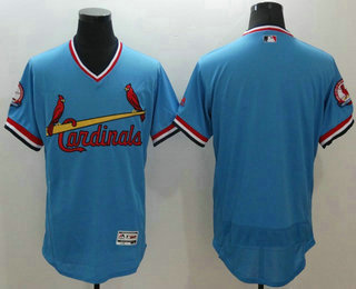 Men's St. Louis Cardinals Blank Light Blue Pullover 2016 Flexbase Baseball Jersey