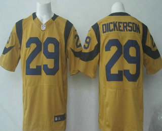 Men's Los Angeles Rams #29 Eric Dickerson Gold Retired Player NFL Nike Elite Jersey