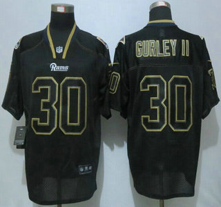 Men's St. Louis Rams #30 Todd Gurley II Nike Lights Out Black Elite Jersey