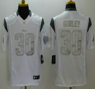 Men's St. Louis Rams #30 Todd Gurley White Platinum NFL Nike Limited Jersey