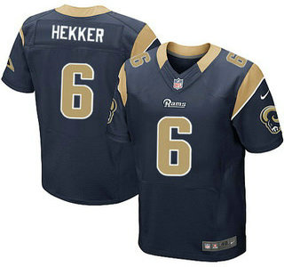 Men's St. Louis Rams #6 Johnny Hekker Navy Blue Team Color NFL Nike Elite Jersey