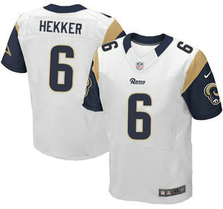 Men's St. Louis Rams #6 Johnny Hekker White Road NFL Nike Elite Jersey