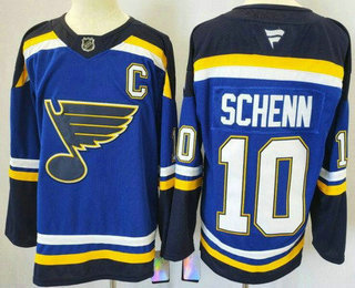 Men's St Louis Blues #10 Brayden Schenn Blue Authentic Jersey