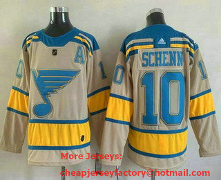 Men's St Louis Blues #10 Brayden Schenn Cream 2022 Winter Classic Authentic Jersey