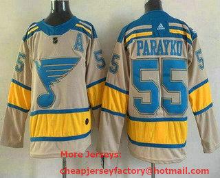 Men's St Louis Blues #55 Colton Parayko Cream 2022 Winter Classic Authentic Jersey