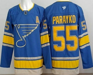 Men's St Louis Blues #55 Colton Parayko Light Blue Authentic Jersey