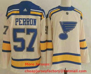 Men's St Louis Blues #57 David Perron Cream 2022 Winter Classic Authentic Jersey