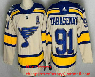 Men's St Louis Blues #91 Vladimir Tarasenko Cream 2022 Winter Classic Authentic Jersey