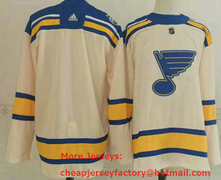 Men's St Louis Blues Blank Cream 2022 Winter Classic Authentic Jersey