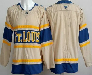 Men's St Louis Blues Blank Cream 2025 Winter Classic Authentic Jersey