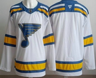 Men's St Louis Blues Blank White Authentic Jersey