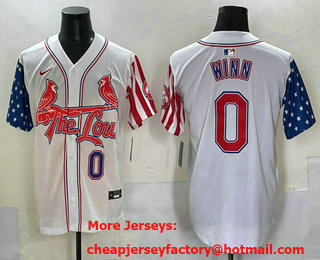 Men's St Louis Cardinals #0 Masyn Winn Number White USA Cool Base Stitched Jersey