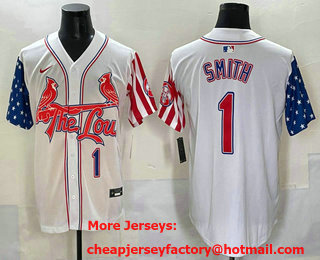 Men's St Louis Cardinals #1 Ozzie Smith Number White USA Cool Base Stitched Jersey