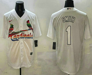 Men's St Louis Cardinals #1 Ozzie Smith White Mexico Cool Base Stitched Jersey