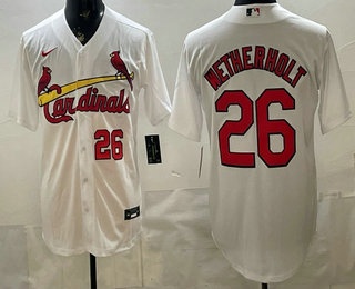Men's St Louis Cardinals #26 JJ Wetherholt White Cool Base Jersey
