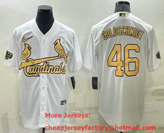 Men's St Louis Cardinals #46 Paul Goldschmidt White 2022 All Star Stitched Cool Base Nike Jersey