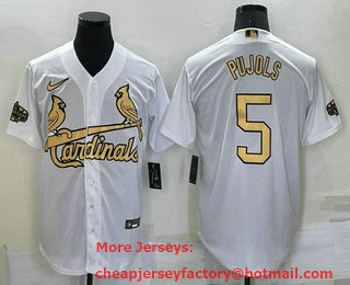Men's St Louis Cardinals #5 Albert Pujols White 2022 All Star Stitched Cool Base Nike Jersey