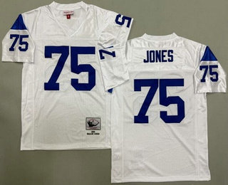 Men's St Louis Rams #75 Deacon Jones White 1969 Throwback Jersey