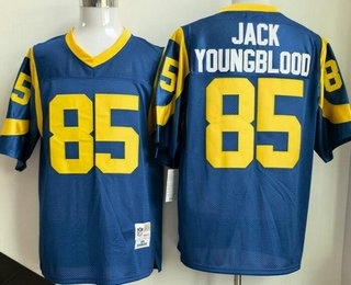 Men's St Louis Rams #85 Jack Youngblood Blue Throwback Jersey