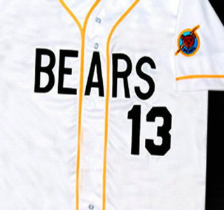 Men's Stitched Bad News BEARS Movie Chicos Bail Bonds Retro #13 Button Down Baseball Jersey