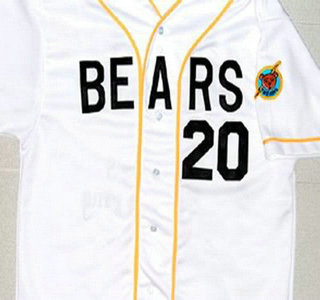 Men's Stitched Bad News BEARS Movie Chicos Bail Bonds Retro #20 Button Down Baseball Jersey