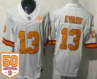 Men's Tampa Bay Buccaneers #13 Mike Evans Limited White Throwback 50th Seasons FUSE Vapor Jersey