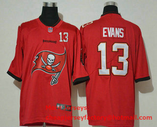 Men's Tampa Bay Buccaneers #13 Mike Evans Red 2020 Big Logo Number Vapor Untouchable Stitched NFL Nike Fashion Limited Jersey