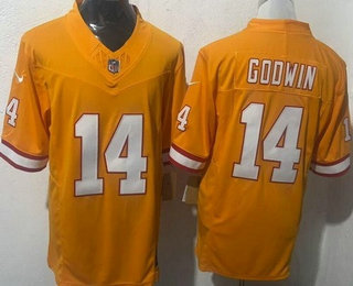 Men's Tampa Bay Buccaneers #14 Chris Godwin Limited Yellow Throwback FUSE Vapor Jersey
